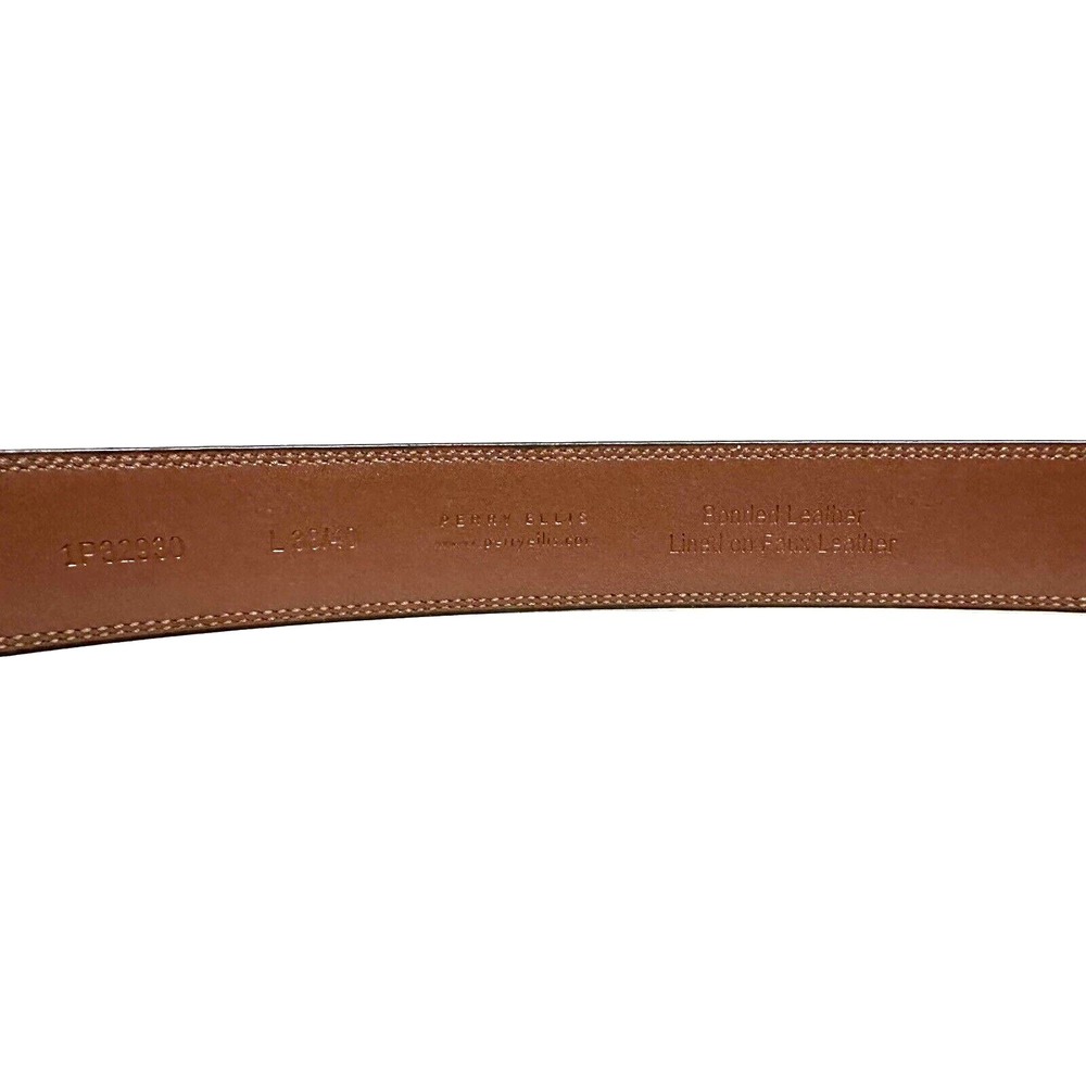 Perry Ellis Belt Men's Size L 38-40 Black Bonded Leather Stitches Edges - Picture 5 of 8